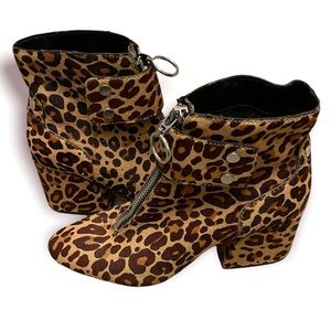 Dolce Vita leopard calf hair boots